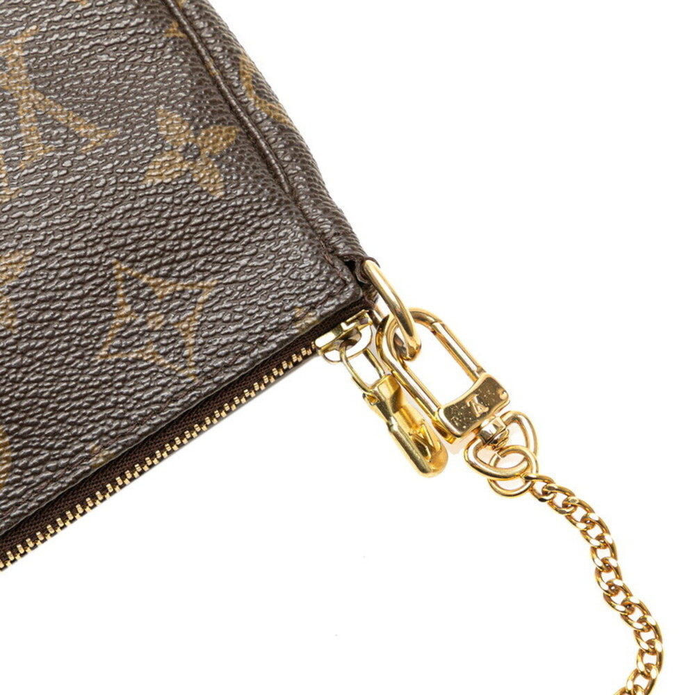 LOUIS VUITTON Authentic Brown Monogram Leather Pouch - Picture 5 of 13